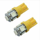 50X Amber Yellow T10 5050 5SMD LED Interior Dome Light Bulb W5W 168 194 28 LKR