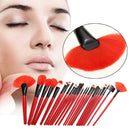 24PCS Wood Professional Brushes Kit Cosmetic Make Up Set with Pouch Bag