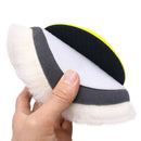 7inch Wool Polishing Pad Soft Sheepskin Buffing Pads with Hook and Loop Bac
