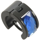 Velvet Bag Jewelry Men's Earrings, Stainless Hoop Earring Stud, Blue Black