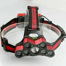 9LED 350000LM T6 LED Headlamp Headlight Torch Rechargeable Flashlight Work Light