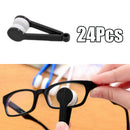 24x Pocket Microfiber Spectacles Eyeglasses Cleaner Cleaning Brush Black