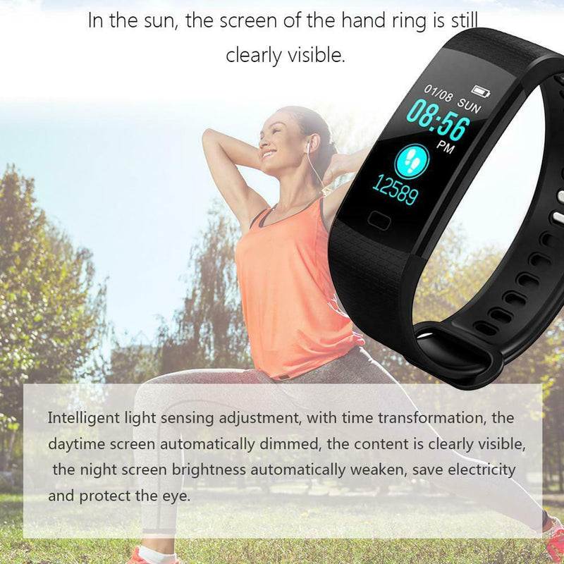 Y5 0.96 inch Heart Rate Blood Pressure Monitor Fitness Smart Band (Black)