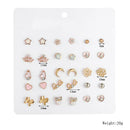 15 Pairs Multiple Womens Girl's Ear Stud Earrings Wedding Bridesmaid Jewelry