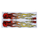 Red Yellow Flame Fire Style Decals Stickers Cover Stripes Body