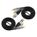 2Pieces Dual RCA Male to XLR 3 Pin Female Mic Cable Splitter Connector Lead
