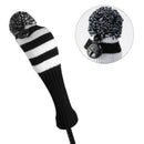 3 Pcs Black & White Stripe Sock Retro Golf Wood Headcover Golf Headcover Se