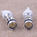 2pcs T20 7443 W21/5W 3030 White Reflector Cup LED Bulbs Brake Stop Warning Light
