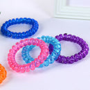 5Pcs Colorful Elastic Telephone Wire Cord Head Ties Hair Band Rope Ponytail  ME