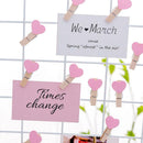 Photo Paper Clip Mini Wooden Wedding Decor Clip Crafts Love Heart Pegs Chic