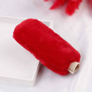 3Pcs/set Winter red soft warm plush car steering wheel cover handbrake covers M!