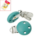 5pcs Infant Baby Wooden Pacifier Suspender Metal Soother Dummy Nipple