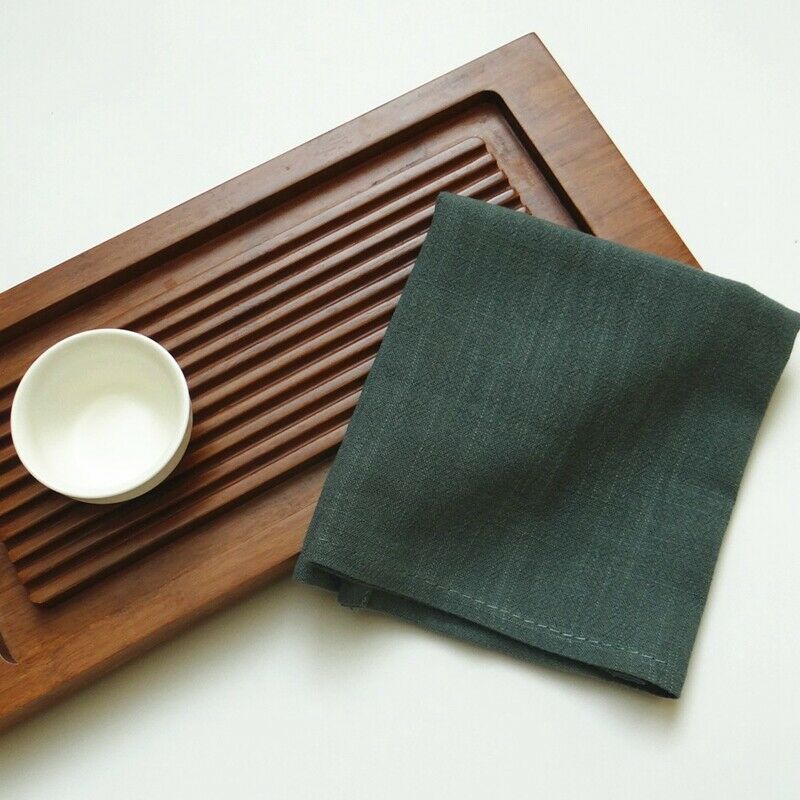 7Pcs Cotton Linen Cloth Table Napkin Polyester Handkerchief Cloth Tea Towel J4X1