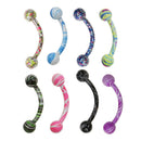 8pcs Unisex Stainless Steel 3mm Ball Barbell Curved Eyebrow Rings Navel Bars