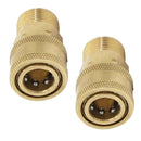2X M22 Quick Release Connector to 1/4" Male Adapter Pressure Washer Coupling