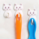 3pcs Self Adhesive Wall Decor Hooks Cute Cat Door Racks Hanger Towel Holde Gw