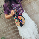 Women's straw bag Crossbody bag Woven bag Summer leisure bag Small round si