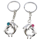 1Pair Metal Dolphin Key Ring Keyfob Couples Romantic Keychain Lover ï¼W