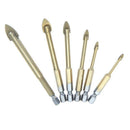 6pcs Tungsten Carbide TCT Glass Drill Bits Set Titanium Coated Power To