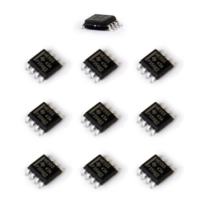 10pcs SMD NE555 555 Timer IC Module SOP8 Integrated Circuit Chip Black