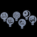 6x Eid Mubarak Coffee Stencil DIY Ramadan Coffee Printing Template Cake DecoA3C