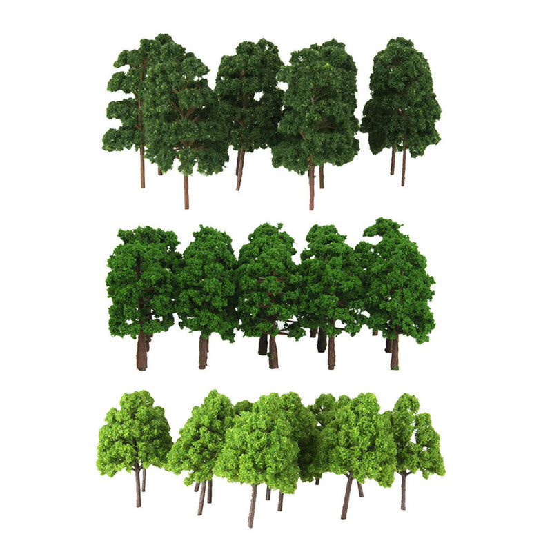 65Pcs 1:150 Green Trees Diorama Train