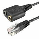 RJ11 to 3.5mm Female Headset/Headphone Adapter Cable Stereo Converter Hot