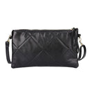 Black Rhombus Cosmetic Bag Large PU Zipper Handbag for Travel Makeup Tools