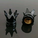 4X Black Crown Style Car Motorcycle Bike Tyre Tire Air Valve Dust Caps Stem