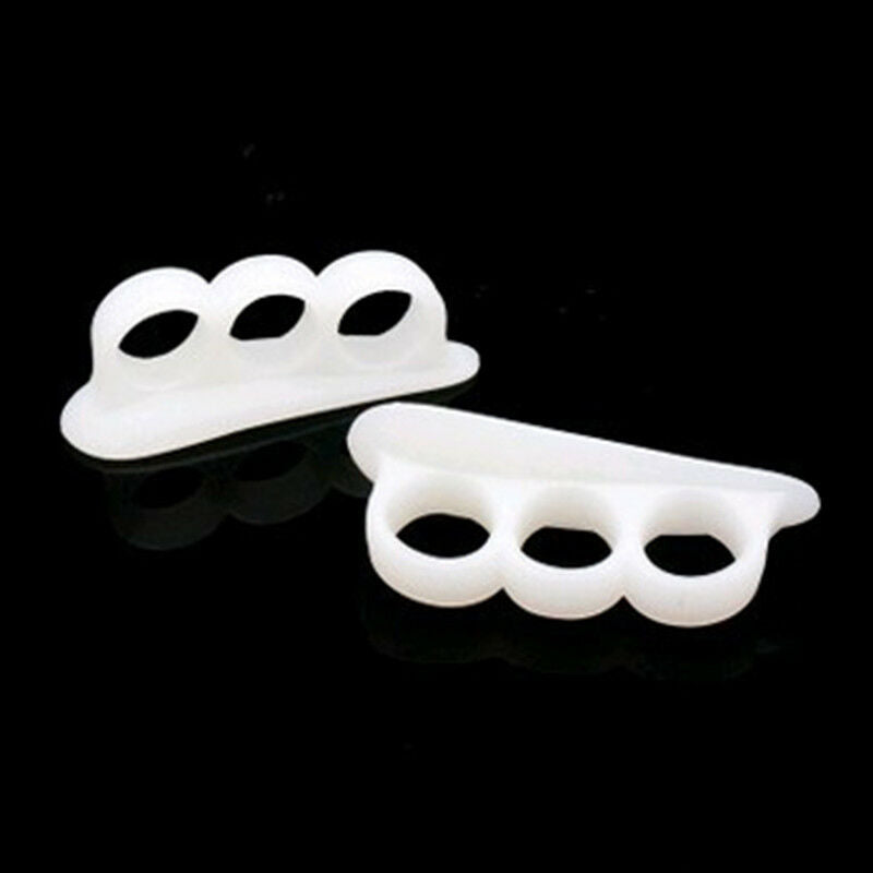 2x Silicone Gel Toe Finger Separator Bunion Guard Hallux Valgus Foot Massager