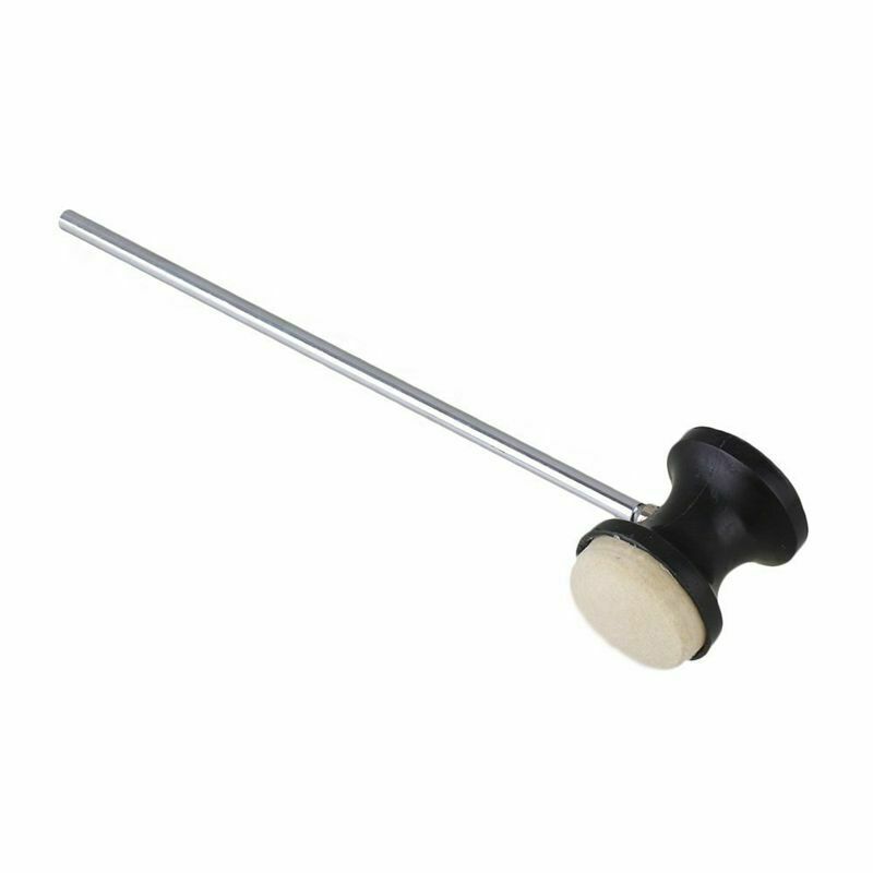 Stainless steel & felt Shaft Black Drum Pedal Bass Drum Beater Instrument A