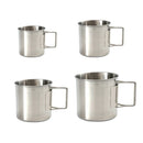 4 Pack Portable Stainless Steel Cups, Camping Coffee Mugs Set with Foldable