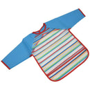 Waterproof feeding of Bib gown with long sleeves for baby toddler blue Z7V8