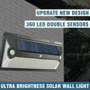 360 LED Waterproof Solar Power PIR Motion Sensor Wall Light Outdoor Garden Lamp