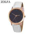 Lady Quartz Watch Fashion Casual Personality Elegant Watch w/ PU Leather Strap