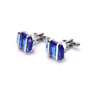 Blue Stainless Steel Mens Wedding Party Gift Shirt Cuff Links Cufflink OZ