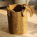 Sea Grass Folding Wicker Tote Bag Plant Flowerpot Window Box Basket Yellow S