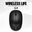 Q4 Portable 3 Buttons Wireless Mouse 2.4GHz 1000DPI Office Mice (Black) A