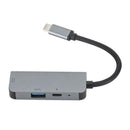 3 in 1 Type C HUB Converter Aluminum Alloy 4K HDMI USB 3.0 PD Adapter Dock