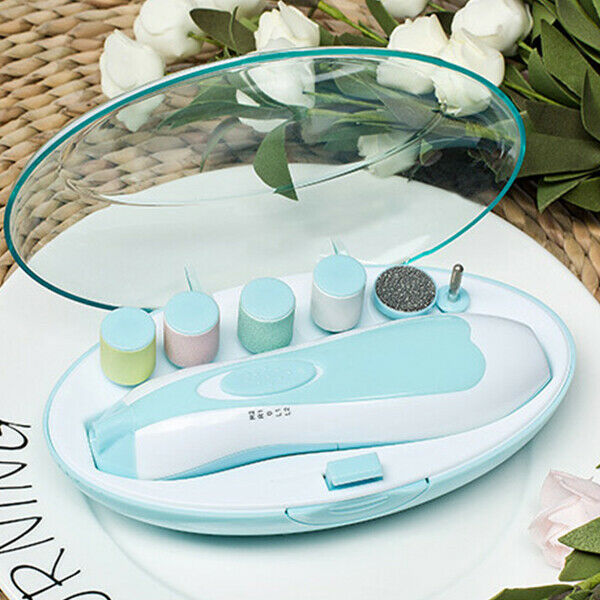 Baby Nail File Electric Nail Trimmer Manicure Set with Nail Clippers,LED Li X7R3