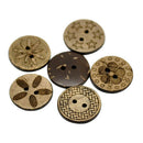 50Pcs Mixed Pattern Coconut Shell 2 Holes Sewing Buttons-DIY Scrapbooking Deluxe