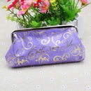 Women's Flower Floral Coin Purse Wallet Money Bag Mini Clutch Bag(purple)