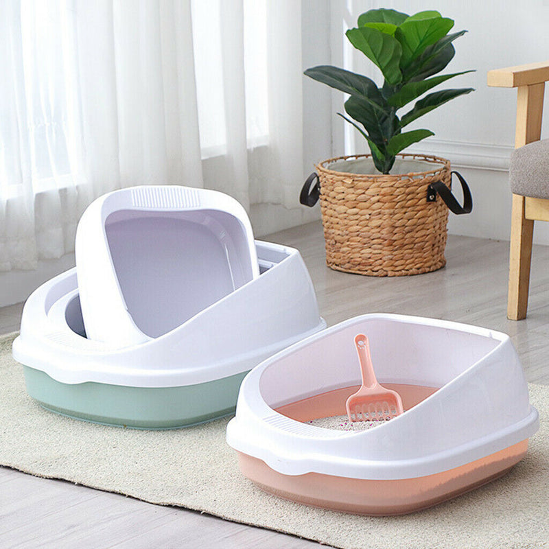 2Pcs 16'' Open Top Cat Litter Box Cats Litter Box
