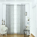 Floral Textured Sheer Window Curtain Grommet Tulle Voile Scarf 39x98'' Grey