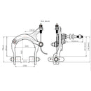 Aluminum Side Pull Road Bike Front C Brake Caliper Replacement Long Arm Clip