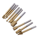 10PCS 3mm HSS Routing Burrs Wood Rotary Drill Die Grinder Carving Bit Cutter Set