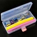 2pcs PVC Nail Art Pen Brush Manicure Pedicure Tools Storage Box Container Case