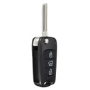 3 Buttons Flip Remote Key Shell for Kia Car Key Case Cover Replace Black Durable