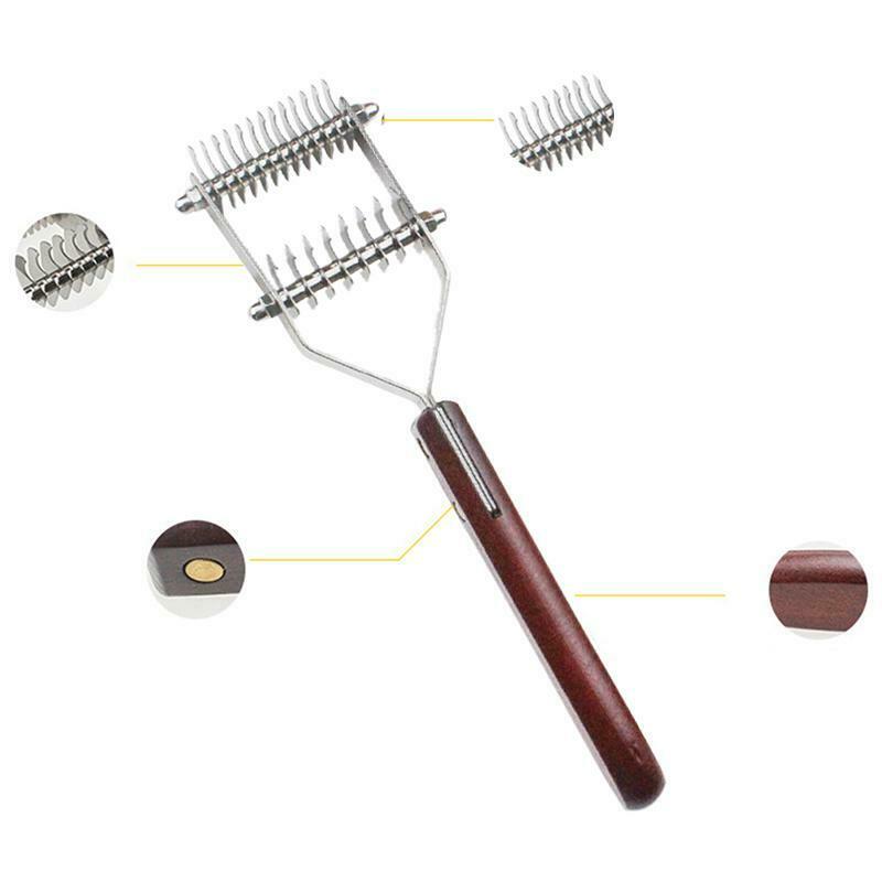 Pet Dog Cat Fur Knot Cutter Steel Remove Hair Brush Grooming Comb Rake (S) A