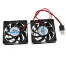 Computer Case Fan USB Radiator Cooling Heatsink with 2 Fans 7cm for Router